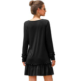 MIDI Mauve Cocktail Dress Autumn Women's V-neck Flounce Stitching Dress