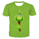 Men and Women Grinch Shirt Summer 3D Printed T-shirt Youth Short Sleeve