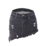 Coachella Music Festival Outfits Spring Women's Washed Denim Skirt