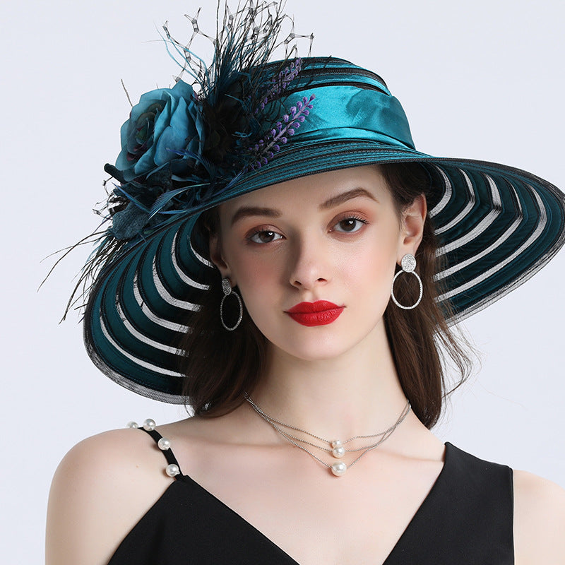 Big Hats Adult Cap Elegant and Generous Ladies' Cap Summer Ball Dome Big Brim Sun Hat