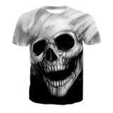 Skull Apparel 3D Black and White Skull Printed Short Sleeve
