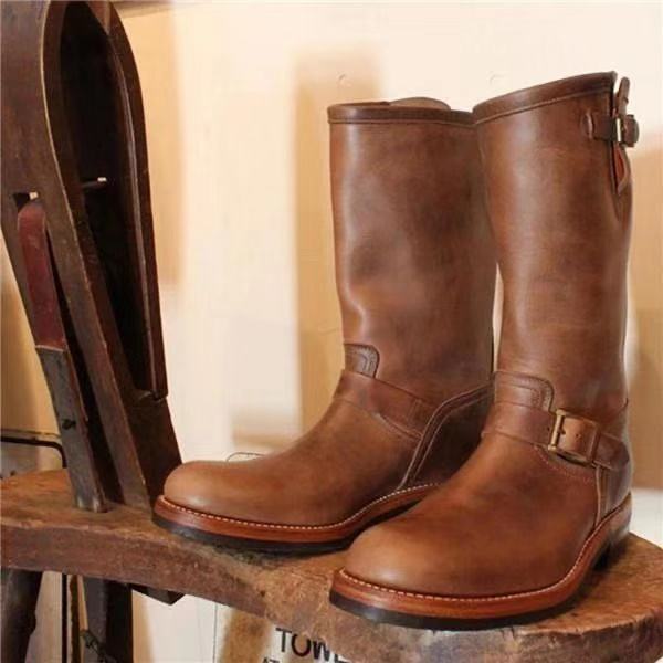 Western Shoes Mid-Calf Versatile Casual Fashion Men's Boots
