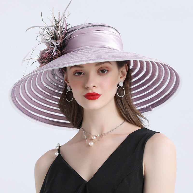Big Hats Fashion Personalized Flower Broad-Brimmed Hat Temperament Sunshade