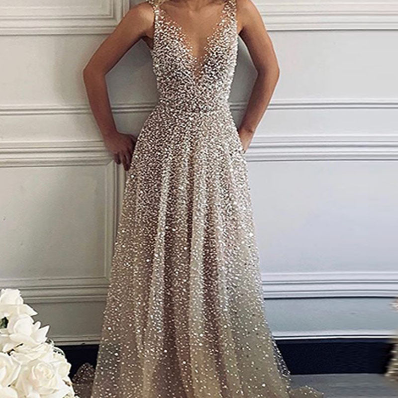 Long Homecoming Dresses Spring Dress Shiny Dress