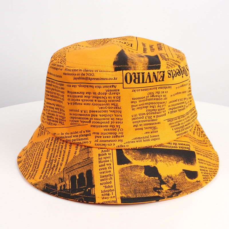 Bucket Hat Fishing Cap Cotton Print Fisherman Hat Fashion Women's Spring/Summer Big Brim Sun-Proof Hat
