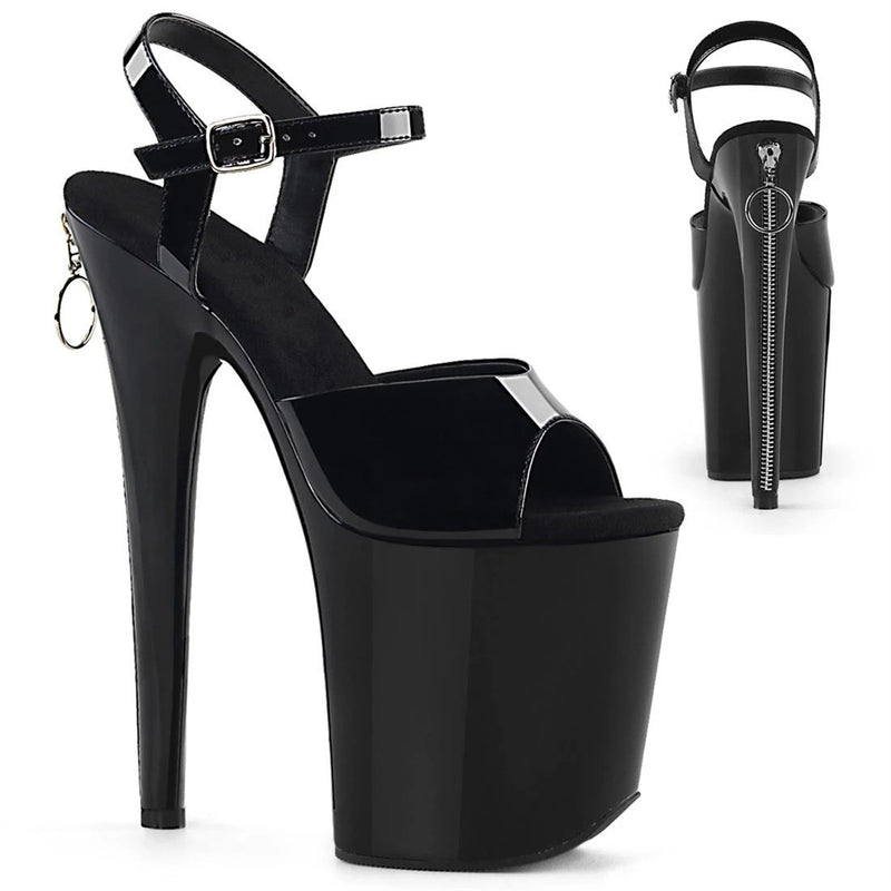 Platform Heels for Women 20cm Black Sandals