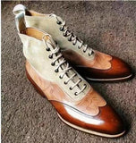Western Shoes Button Casual Men Bootie