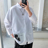 Men's Shirts Loose 3/4 Sleeve