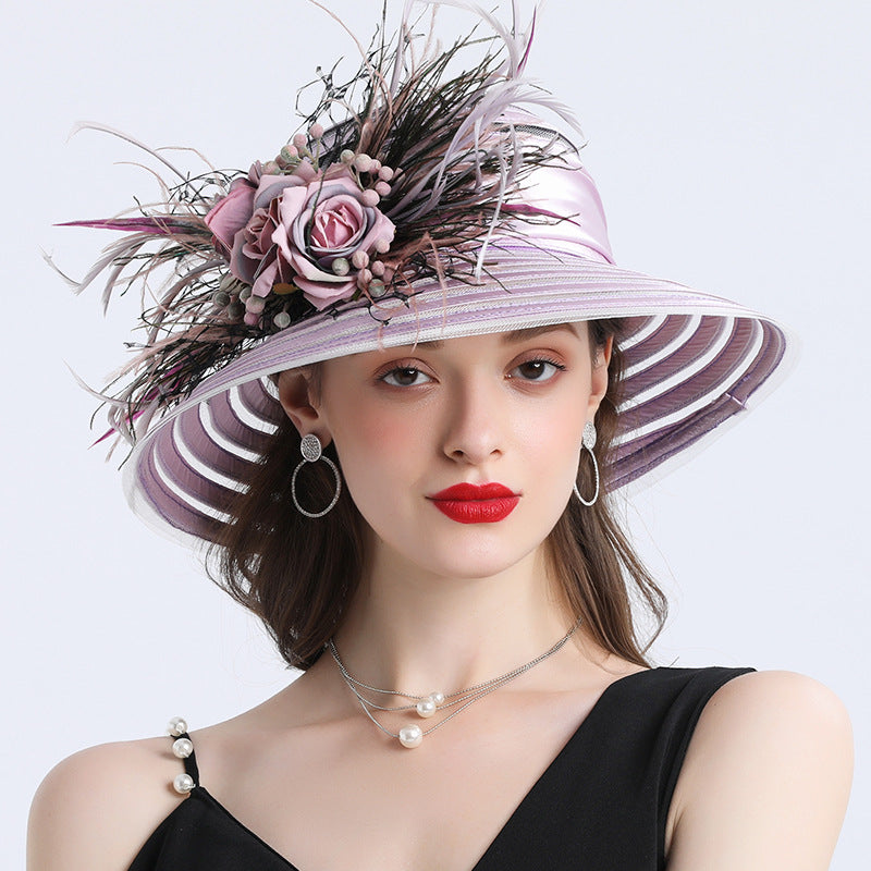 Big Hats Adult Cap Elegant and Generous Ladies' Cap Summer Ball Dome Big Brim Sun Hat