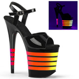 Platform Heels for Women 20cm Striped Color Block Platform High Heel Sandals