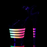 Platform Heels for Women 20cm Striped Color Block Platform High Heel Sandals