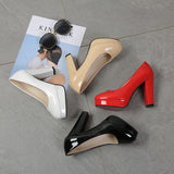 Nude Block Heels Women's Shoes Chunky Heel High Heels Wedding Shoes