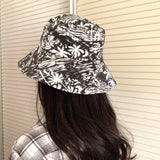 Bucket Hat Fishing Cap Cotton Print Fisherman Hat Hat Women's Retro Sunshade Bucket Hat Tide