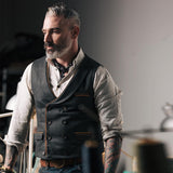 Mens Dress Vests Fashion Men's Solid Color Polo Collar Double Buckle Vest Man