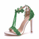 Nude Heels for Wedding Sandals Buckle Strap Shoes High Heel Sandals
