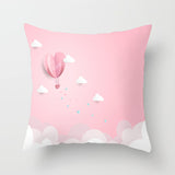 Valentine's Day Pillow Covers 4 Piece Random Styles Together, Romantic Paris Tower Hot Air Balloon Pillow Cover Home Sofa Cushion