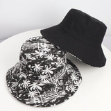 Bucket Hat Fishing Cap Cotton Print Fisherman Hat Hat Women's Retro Sunshade Bucket Hat Tide