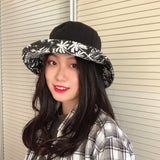 Bucket Hat Fishing Cap Cotton Print Fisherman Hat Hat Women's Retro Sunshade Bucket Hat Tide