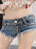 Women Jean Shorts Summer Waist Pants Hip Leggings Triangle Jeans Super Short Shorts