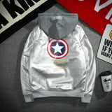 Varsity Jacket Autumn And Winter Leather Men'S Hooded Jacket Women