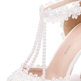 Nude Heels for Wedding Sandals Buckle Strap Shoes High Heel Sandals