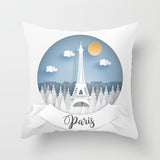 Valentine's Day Pillow Covers 4 Piece Random Styles Together, Romantic Paris Tower Hot Air Balloon Pillow Cover Home Sofa Cushion