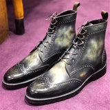 Yellowstone Cowboy Boots Retro Lace Up Chelsea Boots Short Boots Men'S Boots