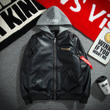 Varsity Jacket Autumn And Winter Leather Men'S Hooded Jacket Women