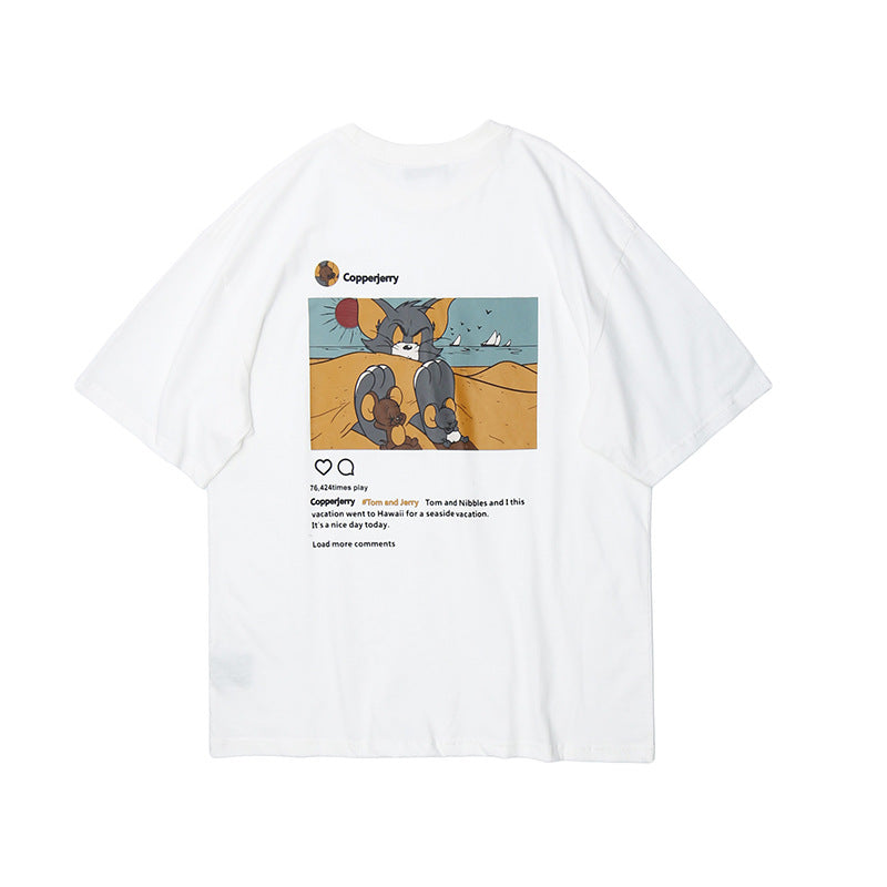 Tom And Jerry T Shirt Cartoon Cat And Mouse Loose