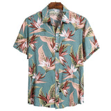 Camp Collar Shirt Striped Casual Short Sleeve Shirt