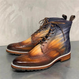 Yellowstone Cowboy Boots Retro Lace Up Chelsea Boots Short Boots Men'S Boots
