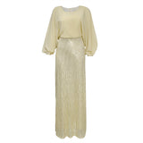 African Women's Sequin Chiffon Christmas Party Evening Dress Dress African Dashiki Ankara Styles Dress