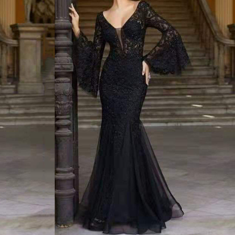 Long Homecoming Dresses Sexy Slim-Fit Fishtail Long Banquet Dress