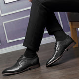 Men's Dress Shoes Classic Leather Oxfords Casual Cushioned Loafer Men's Business Formal Fashion Leather Shoes British Leisure