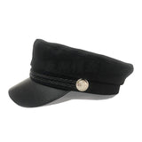 Captains Hat Black Retro Student Navy Hat Children Autumn and Winter Leisure