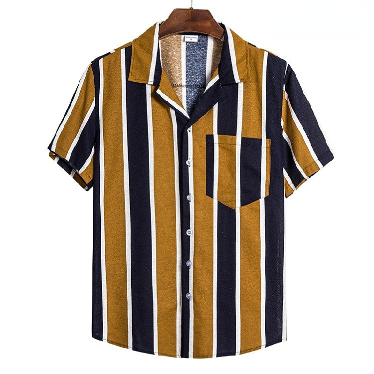 Camp Collar Shirt Casual Short Sleeve Printed Shirt