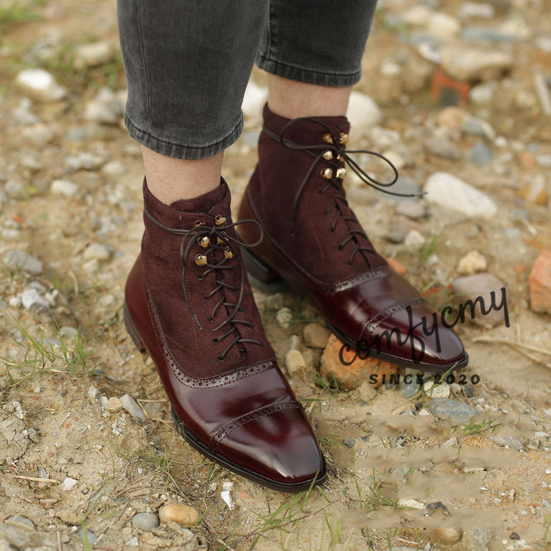 Justin Yellowstone Boots Stitching Front Lace-Up Short Boots Men