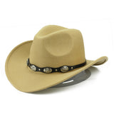 Black Cowboy Hat Denim Bowler Hat Autumn and Winter Woolen Felt Hat Men