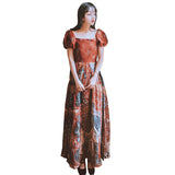 Betty Draper Valentine's Day Dress Vintage Court Print Dress Long Dress