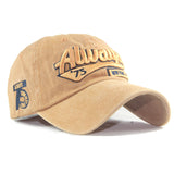 Ball Caps Summer and Autumn Washed Distressed Baseball Cap Embroidered Letters