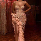 Lady Gaga Dress Tassel Tail Sexy Sequined Tube Top Dress