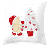 Valentine's Day Pillow Covers 4 Piece Random Styles Together, Cartoon Bear Pillow Cover Valentine's Day Love Bear Print Square Pillow Cushion Cover