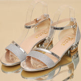 Women Open Toe Sandals Flats Summer Thick Heel Ankle-Strap Open Toe Mid Heel Sandals