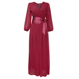 African Women's Wear Chiffon Silk Bow Evening Dress African Dashiki Ankara Styles Dress