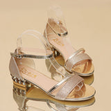 Women Open Toe Sandals Flats Summer Thick Heel Ankle-Strap Open Toe Mid Heel Sandals
