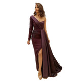 Long Homecoming Dresses Evening Dress Female Host Split Slimming plus Size Slim Fit