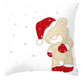 Valentine's Day Pillow Covers 4 Piece Random Styles Together, Cartoon Bear Pillow Cover Valentine's Day Love Bear Print Square Pillow Cushion Cover