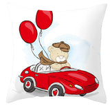 Valentine's Day Pillow Covers 4 Piece Random Styles Together, Cartoon Bear Pillow Cover Valentine's Day Love Bear Print Square Pillow Cushion Cover