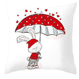 Valentine's Day Pillow Covers 4 Piece Random Styles Together, Cartoon Bear Pillow Cover Valentine's Day Love Bear Print Square Pillow Cushion Cover