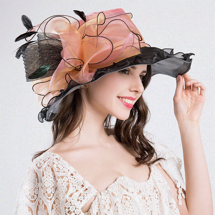 Big Hats Hat Spring Ladies Fashion Cap Fashion Net Gauze Cap Wide Brim Hat